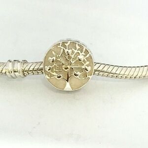 Authentic Pandora Sterling Silver & 14K Gold Tree of Hearts 792106EN23